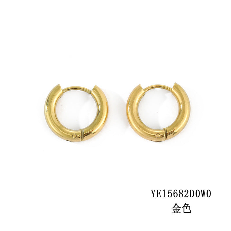 Wholesale Circle Gold Plated Stainless Steel Earrings
